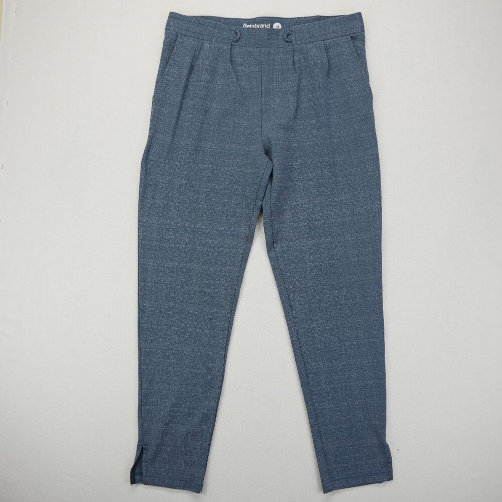 BetaBrand Dress Pants Blue Skinny Slit Pointe Pants M Pleat